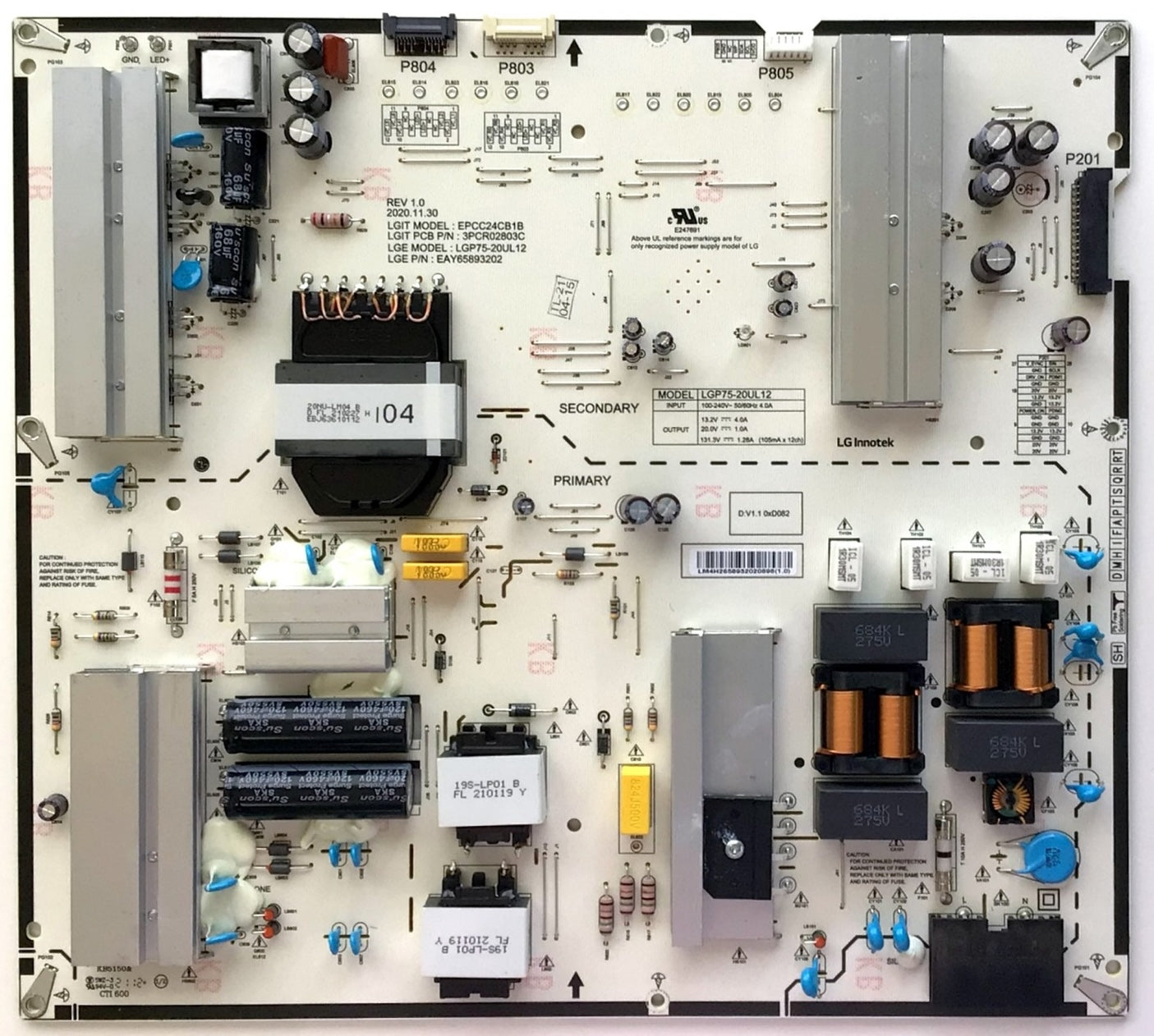 Puissance d'alimentation TV LG / REF:75NANO886PB